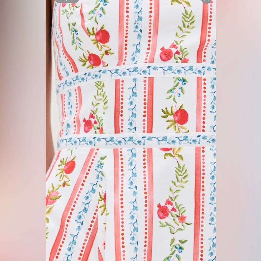 Hill House The Margot Mini Dress Large Color: Pomegranate Stripe NWT - Picture 3 of 7